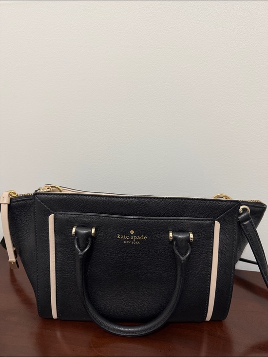 kate spade Handbags - kate spade Black Satchel with Cream Trim and Gold Hardware
